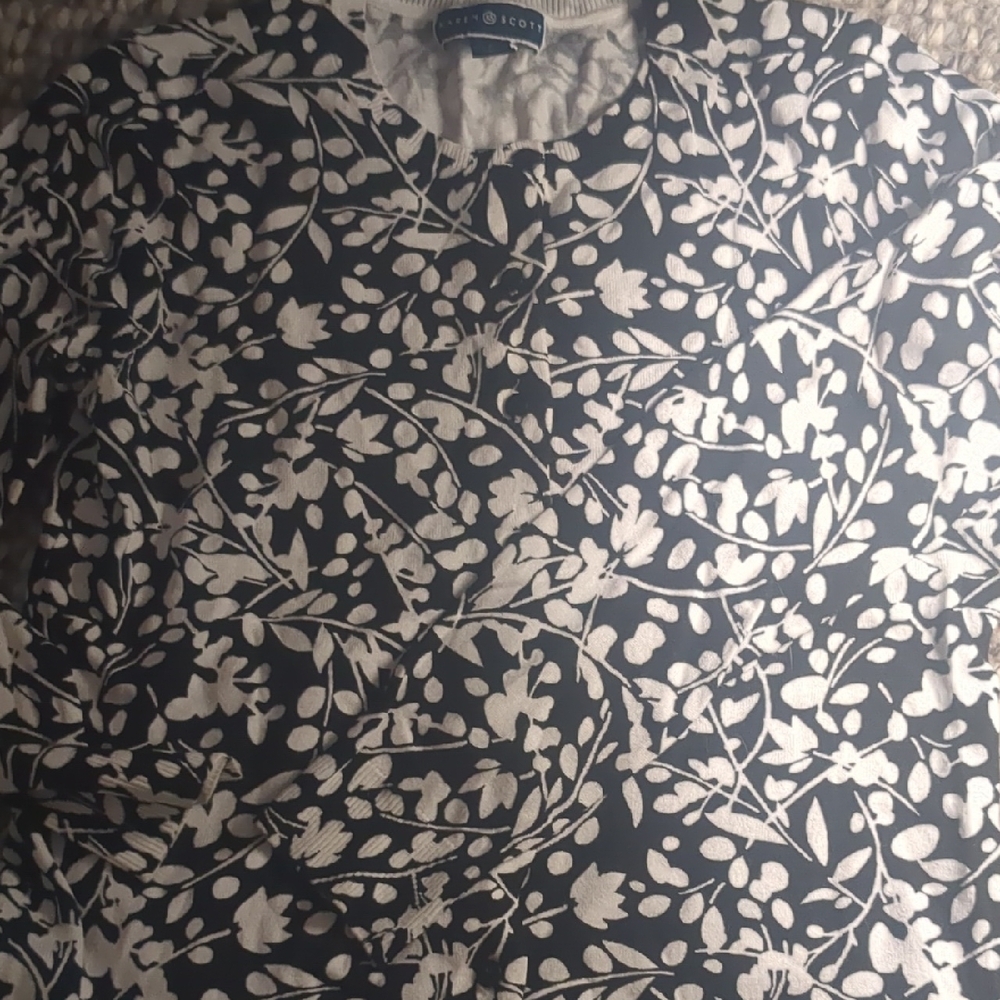 J.Crew Black and White Floral Top